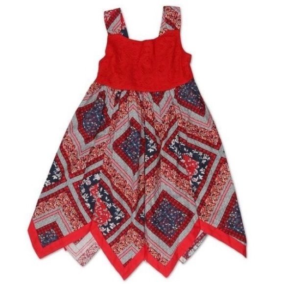 Blueberi Boulevard Sleeveless Little Americana Handkerchief Dress - Picture 1 of 9